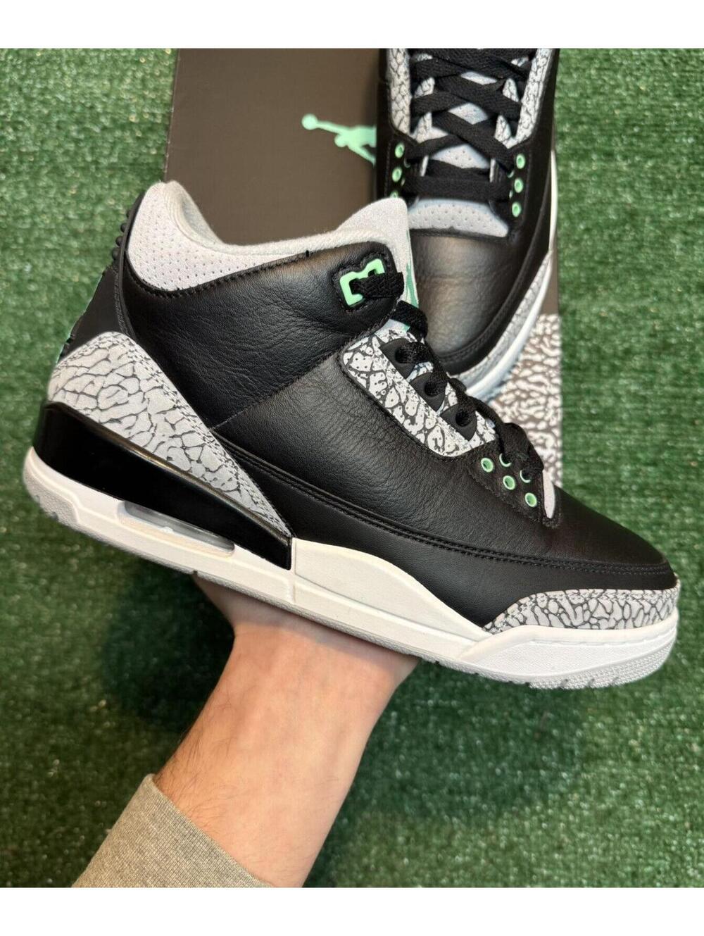 Jordan Retro 3 Green Glow Size 9